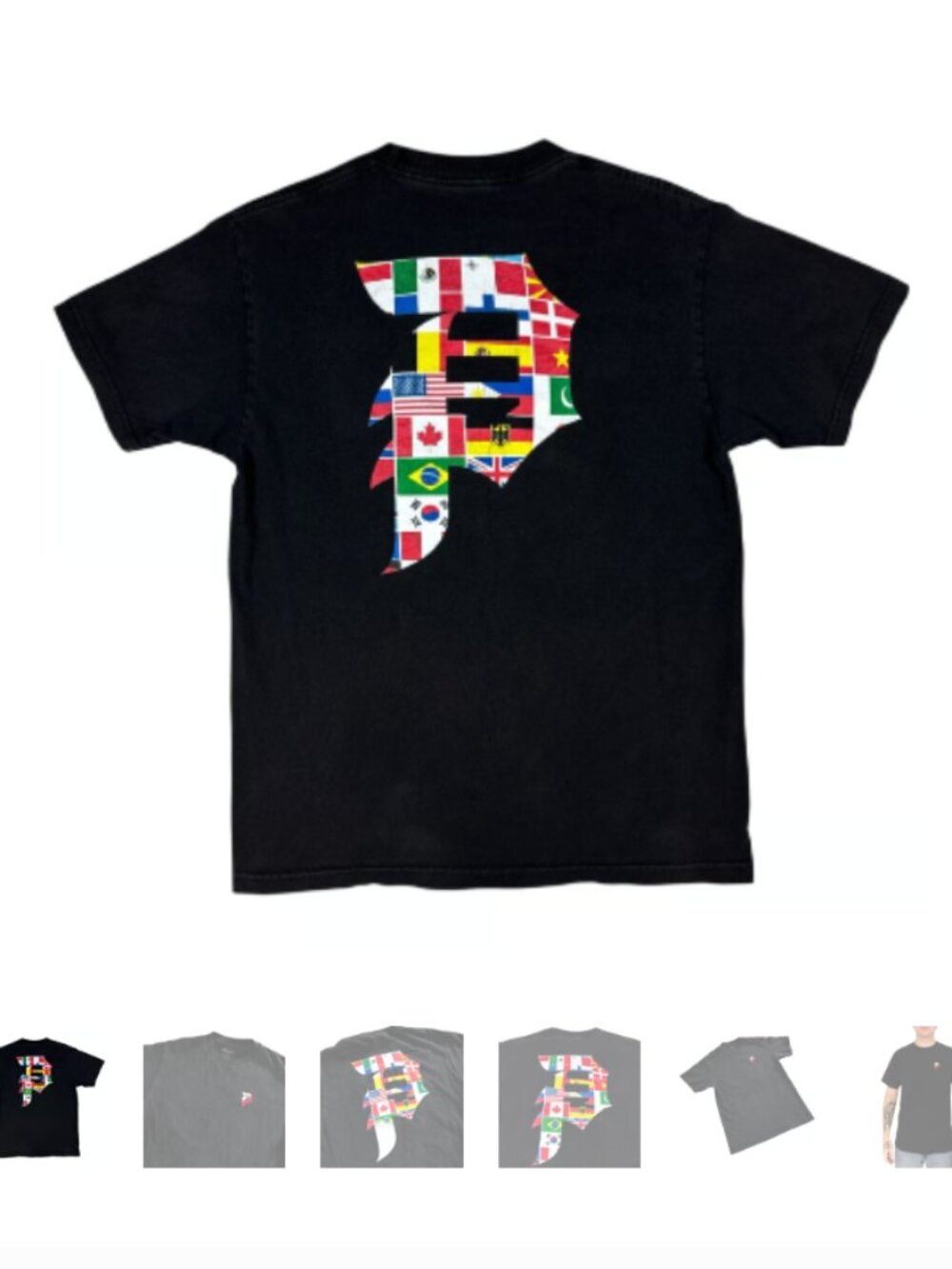 Vintage Primitive Black T-Shirt Dirty P Union Logo Print 100% Cotton Skateboard